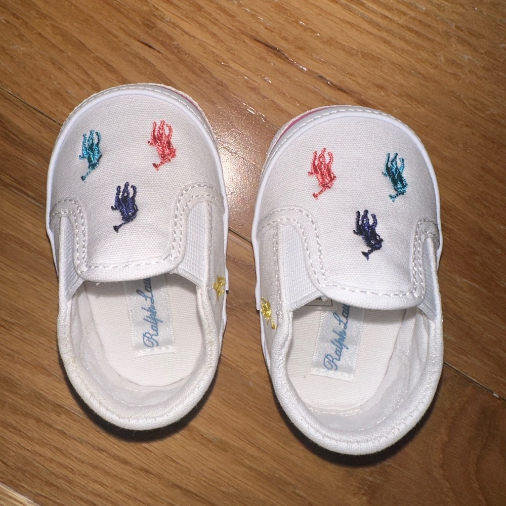 Girls' Bal Harbor Slip-On Oxfordcloth Sneaker Crib Shoes Ralph Lauren